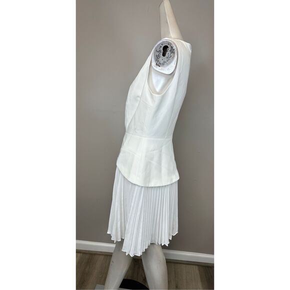 Milly Haddy Pleated Minidress in Ecru Size US8 $395 - Picture 8 of 12